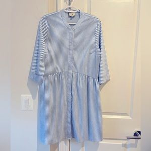 Tuckernuck Royal Shirt Dress, Size L, Blue Stripe
